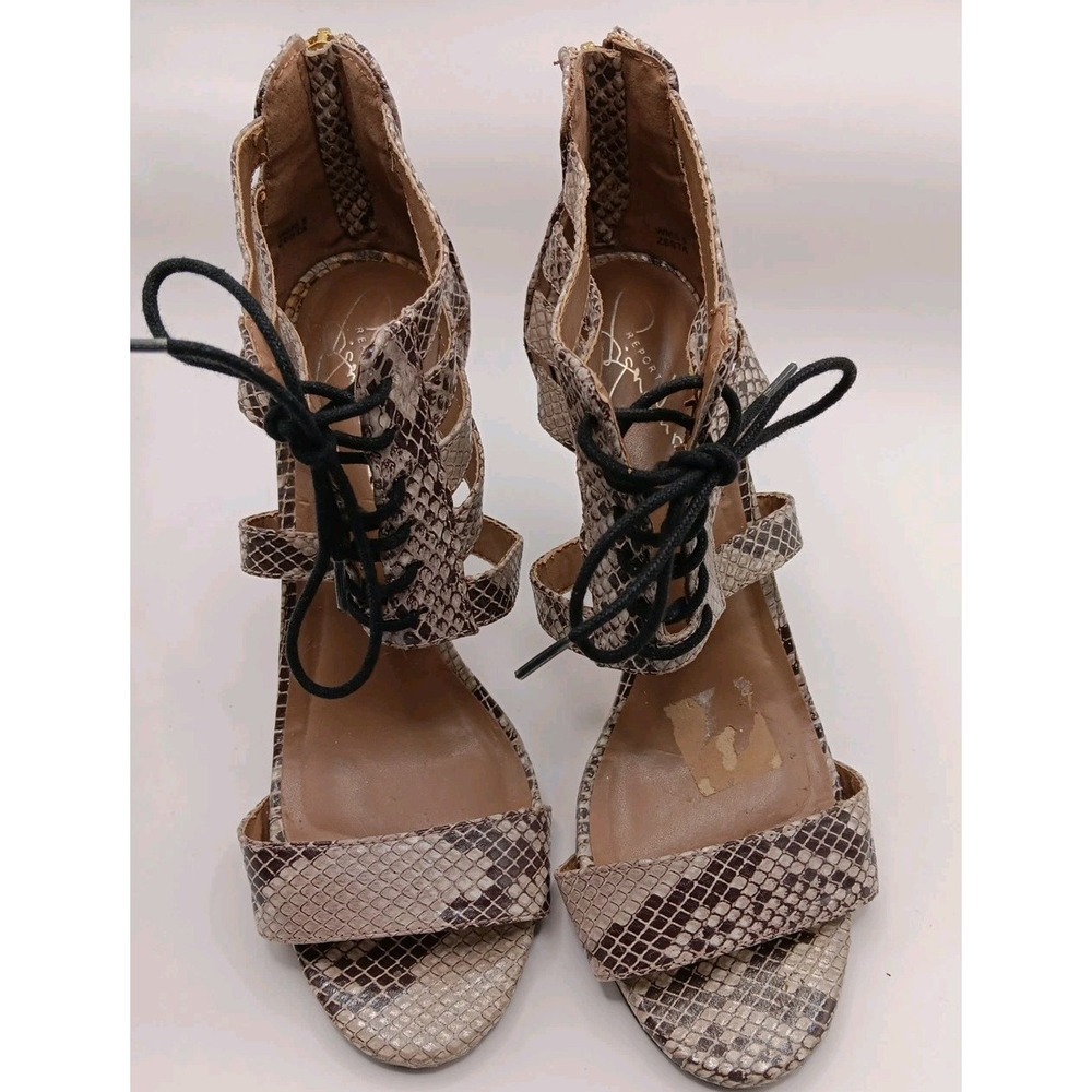 REPORT Signature Womens Snake Leather Heels Size 9M‎ Chunky Classic Pump